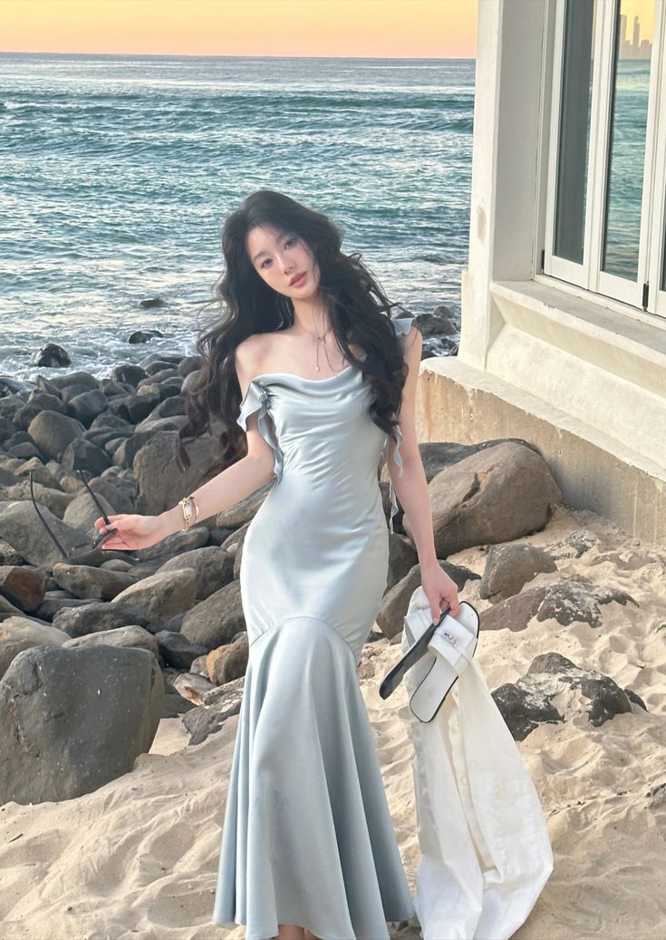 Vintage Elegant Satin Strap Midi Dress Women Summer Casual Party Dress fg5846