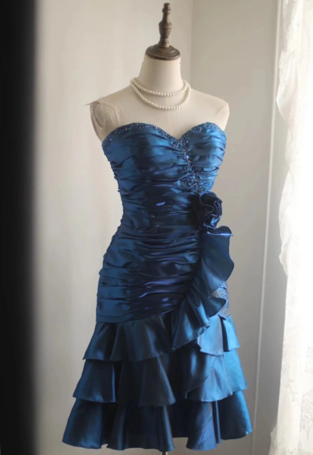 Blue Vintage Short Party Dress Cocktail Dresses Homecoming Dress cg25760