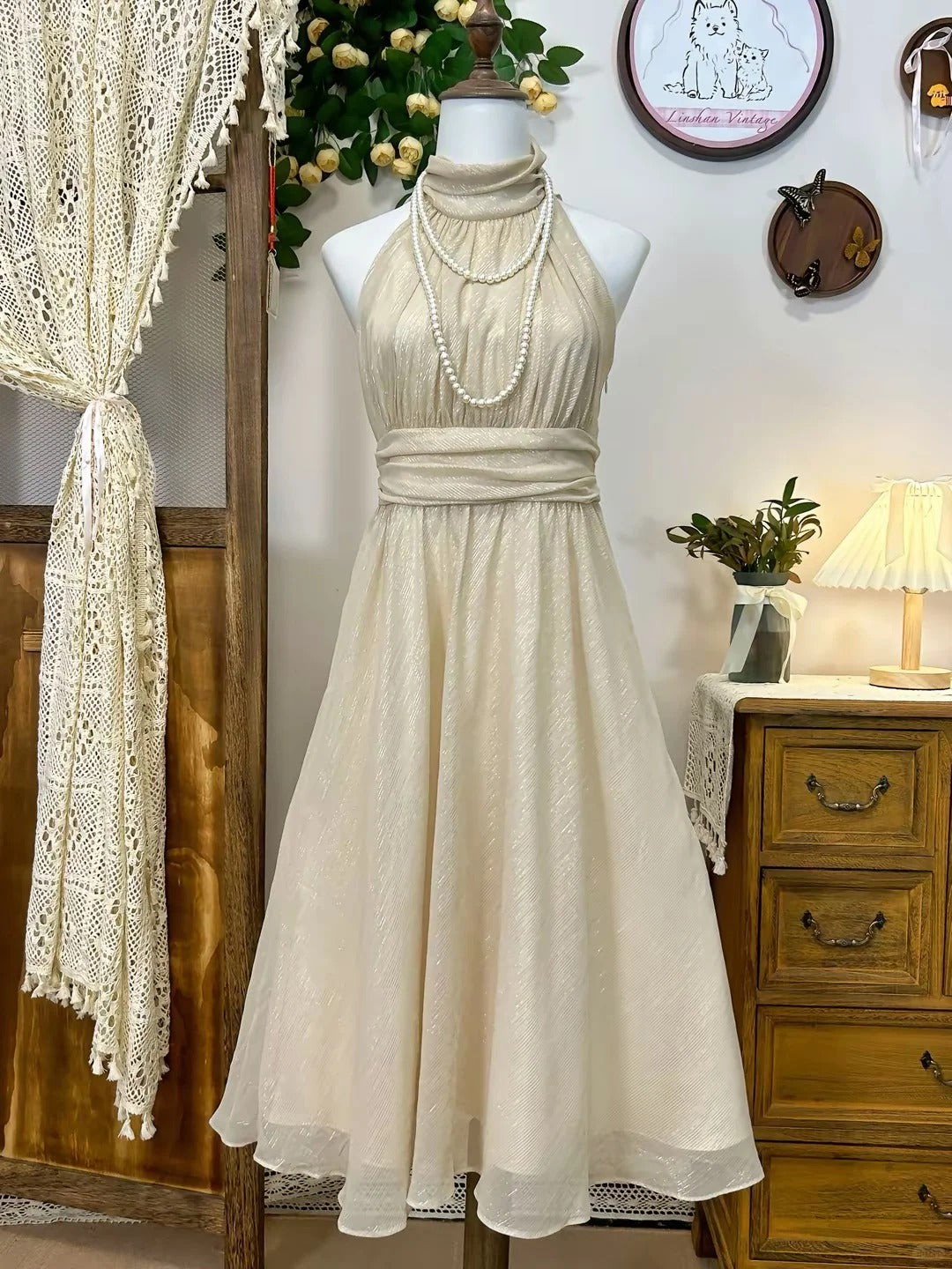 A Line Champagne Vintage Short Party Dress Cocktail Dresses Homecoming Dress cg25832