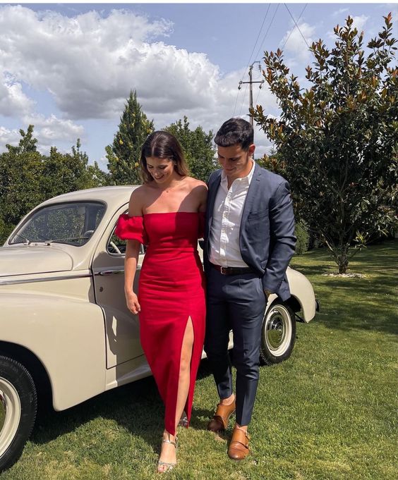 Red strapless sexy party prom evening dress fg5755