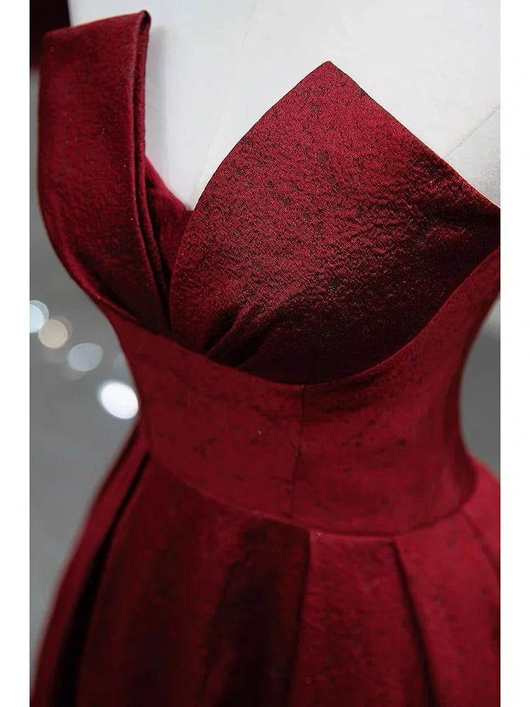 Beautiful Charming Red Fashion Simple Elegant Long Satin Floor Length Ball Gown Evening Gown Prom Dress gh3725