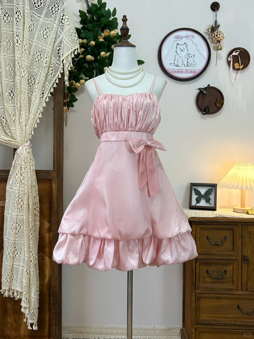A Line Pink Vintage Short Party Dress Cocktail Dresses Homecoming Dress cg25829