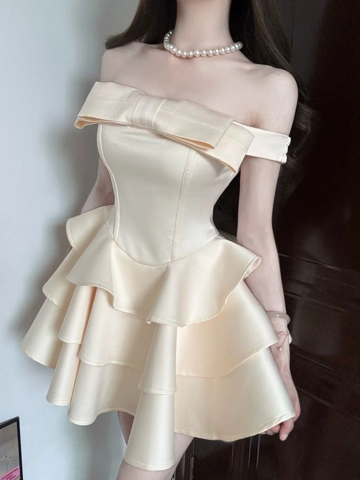 A Line Off Shoulder Short Evening Dress Cocktail Dresses Short Party Dress fg7878