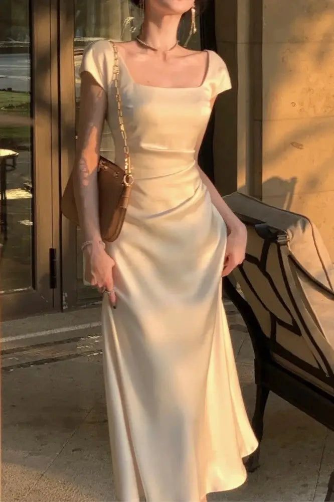 Sleeveless Square Neck Bodycon Dress Prom Evening Dress fg5772