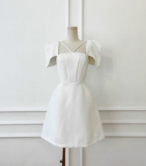 White Short Prom Dress Short Party Gown fg5890