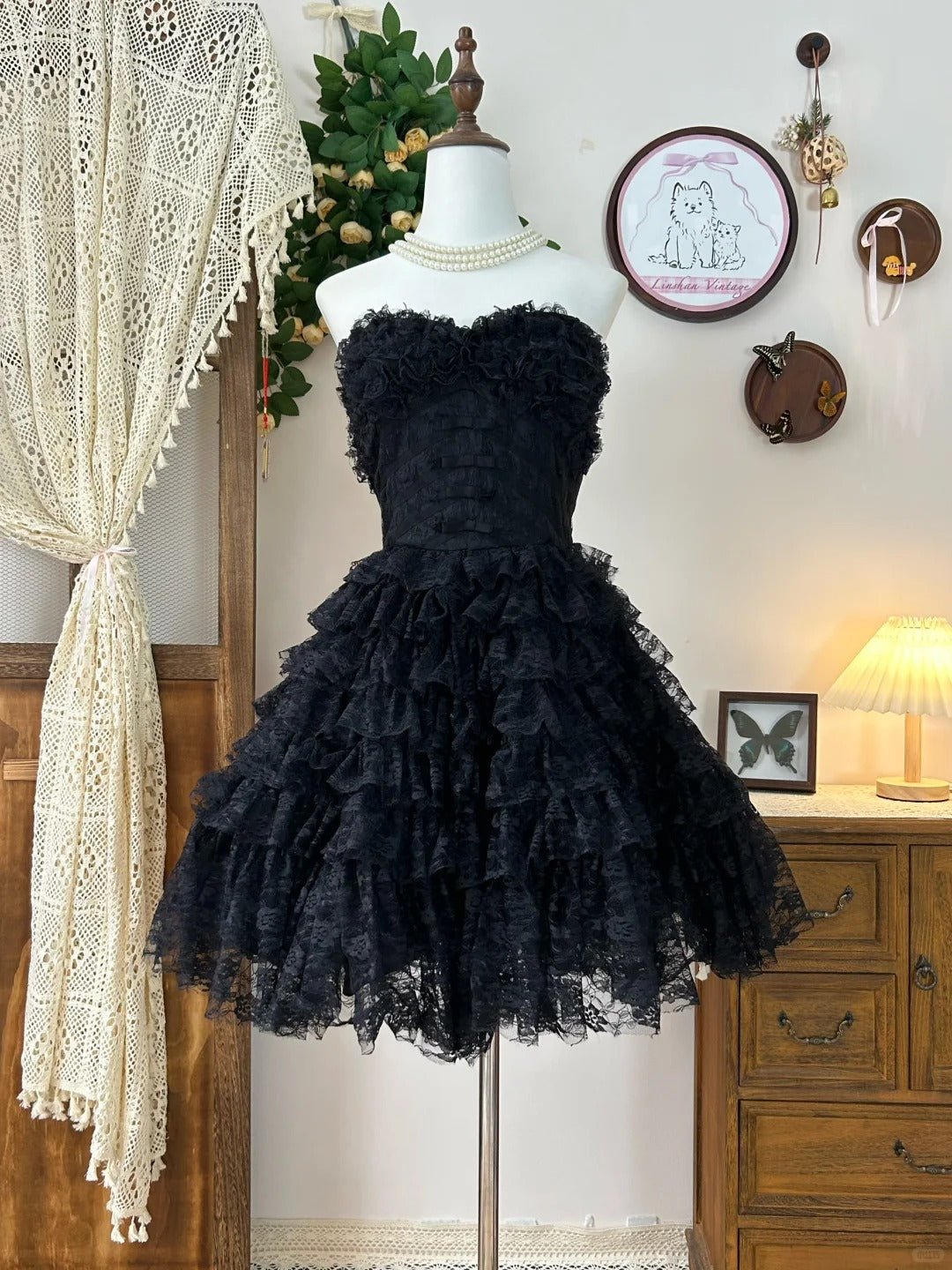 A Line Black Vintage Short Party Dress Cocktail Dresses Homecoming Dress cg25828