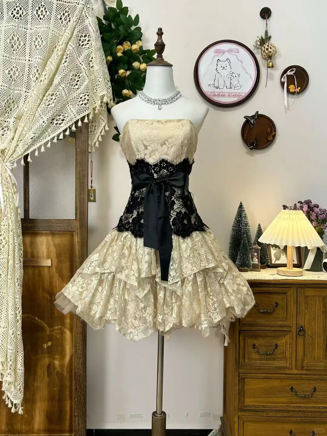 A Line Black Lace Vintage Short Party Dress Cocktail Dresses Homecoming Dress cg25825