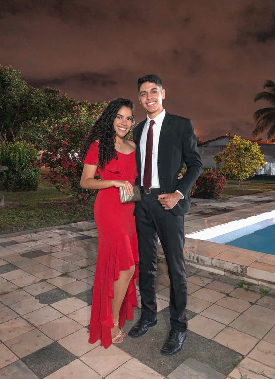 Red Hi-low Mermaid Evening Dress,Red Party Dress fg5727