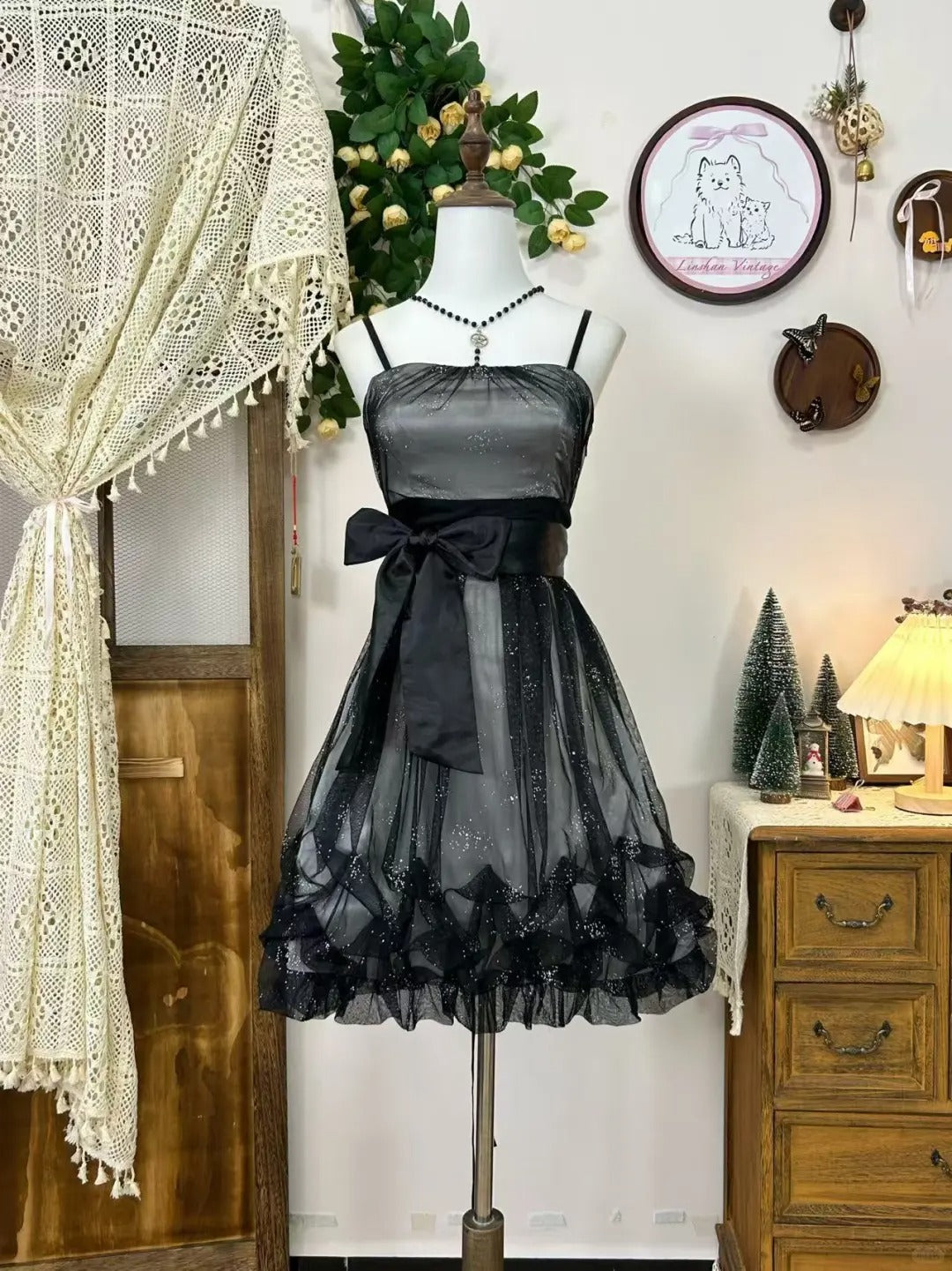 A Line Black Vintage Short Party Dress Cocktail Dresses Homecoming Dress cg25808