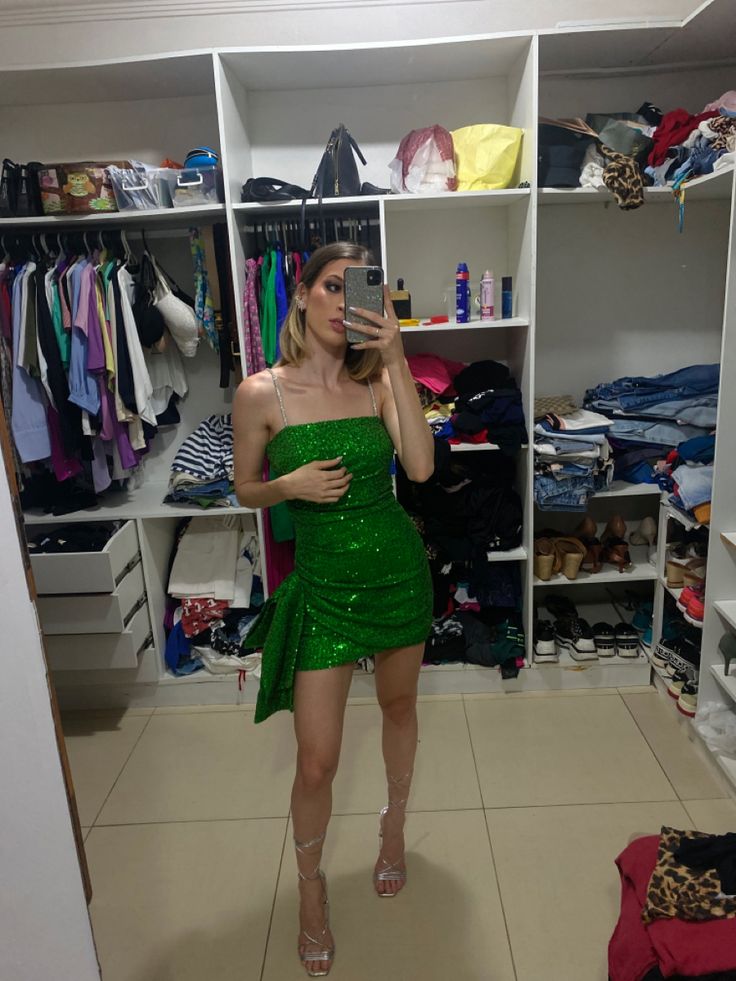 Green Sequin Short Evening Dress Cocktail Dresses Short Party Dress fg7860