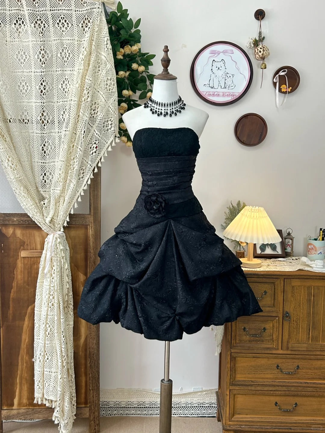 A Line Black Vintage Short Party Dress Cocktail Dresses Homecoming Dress cg25797