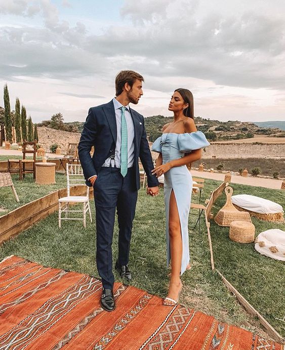 Fashion Sky Blue Off The Shoulder Mermaid Long Prom Evening Dress fg5767