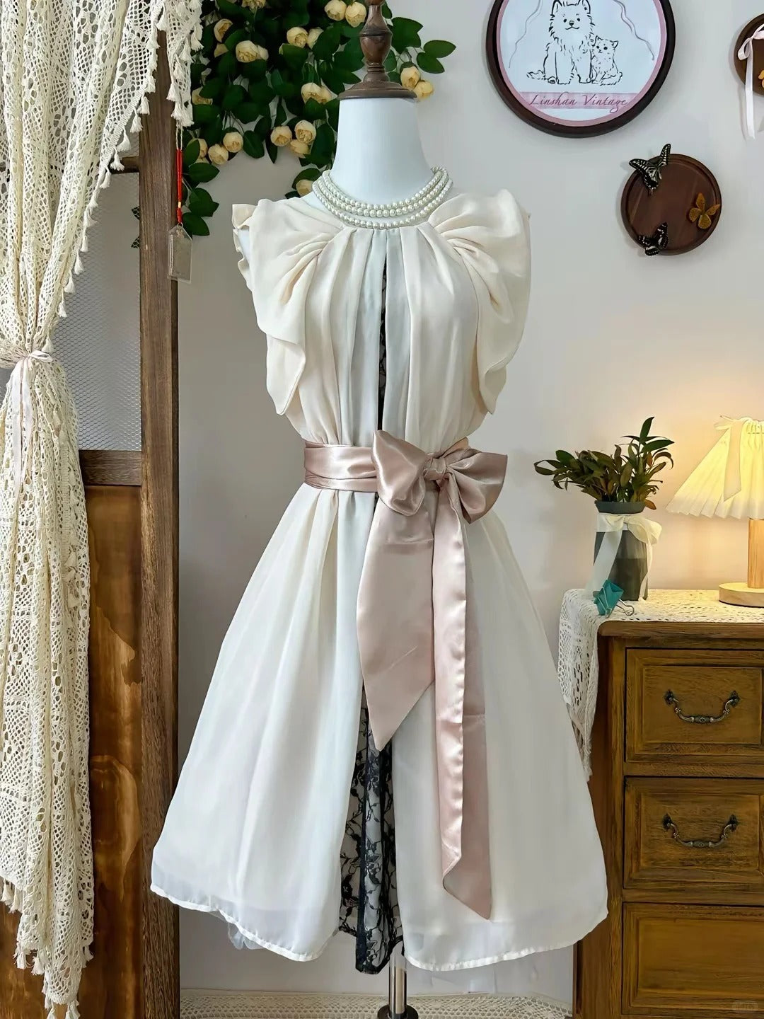 A Line Chiffon Lace Vintage Short Party Dress Cocktail Dresses Homecoming Dress cg25830