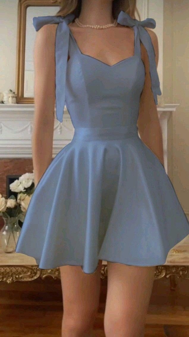A Line Blue Short Simple Party Dress Homecoming Dress cg25658