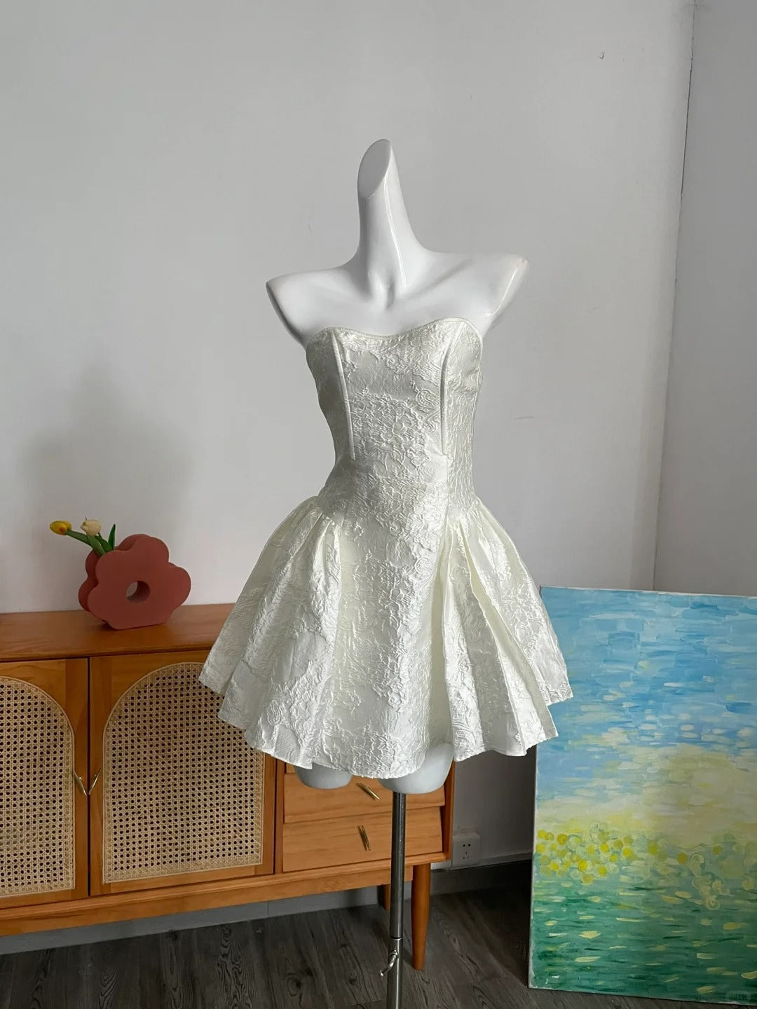 Black/Red/White Fashion Short Satin Princess Dress Homecoming Dress Birthday Party Dress Cocktail Party Dress Evening Dress Prom Dress Evening Dress gh3970