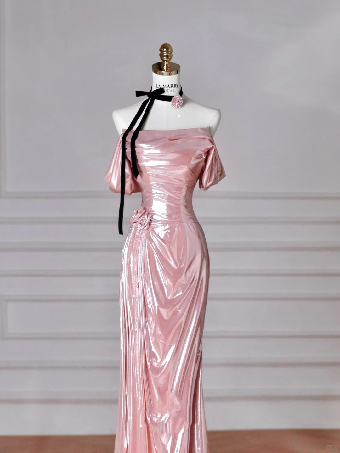 Pink Beautiful Elegant Satin Long Mermaid Slim Floor Length Ball Gown Evening Dress Prom Dress gh4204