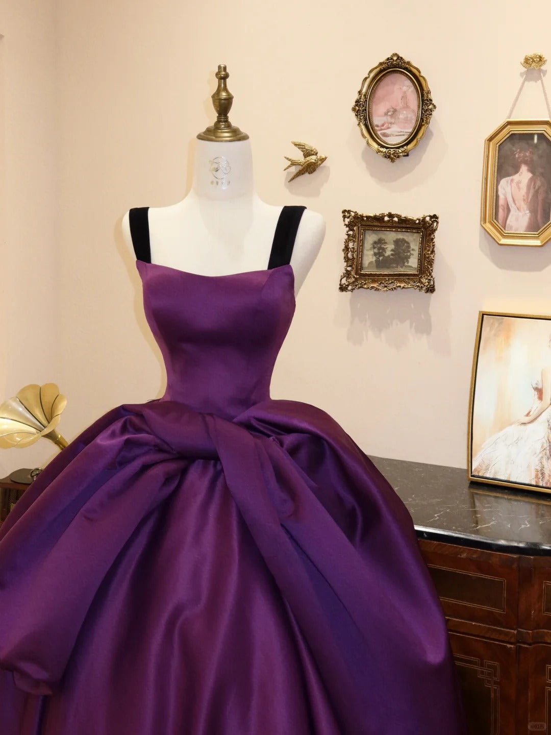 Purple Fashion Elegant Long Satin Ball Gown Evening Dress Prom Dress gh4239