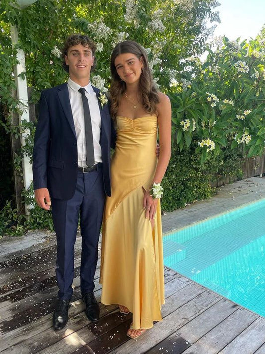 Popular Satin Spaghetti Straps Long Evening Prom Dresses        cg25062