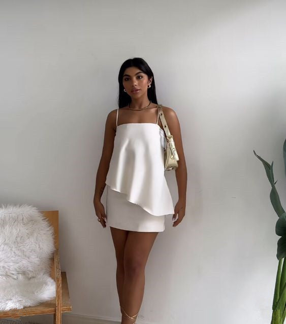 White cocktail dress party dress Homecoming Dress fg5816