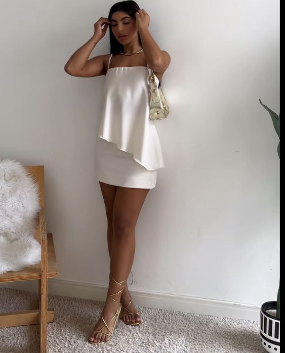 White cocktail dress party dress Homecoming Dress fg5816