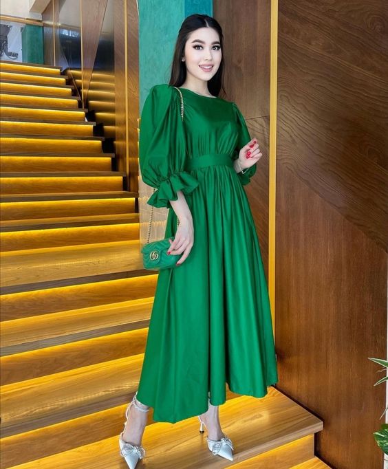 Women Green A-line Prom Dress,Simple Prom Gown fg5784