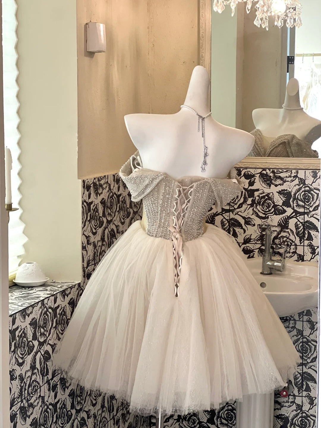 A Line Tulle Off Shoulder Short Party Dress Cocktail Dresses Homecoming Dress cg25780