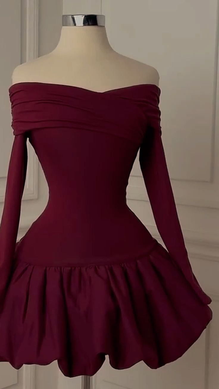 Burgundy Off Shoulder Homecoming Dress Short Evening Dress Cocktail Dresses Short Party Dress fg7949