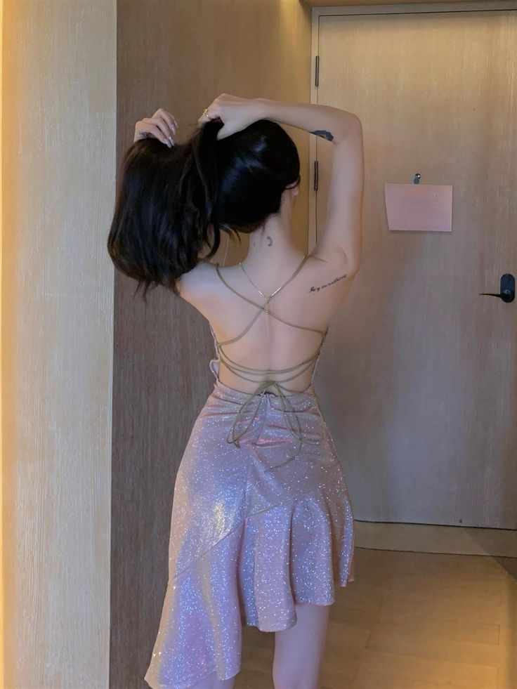 Women's Shiny Sleeveless Dress Sexy Party Backless Tight Bodycon New Mermaid Chic Dress Homecoming Dress fg5875