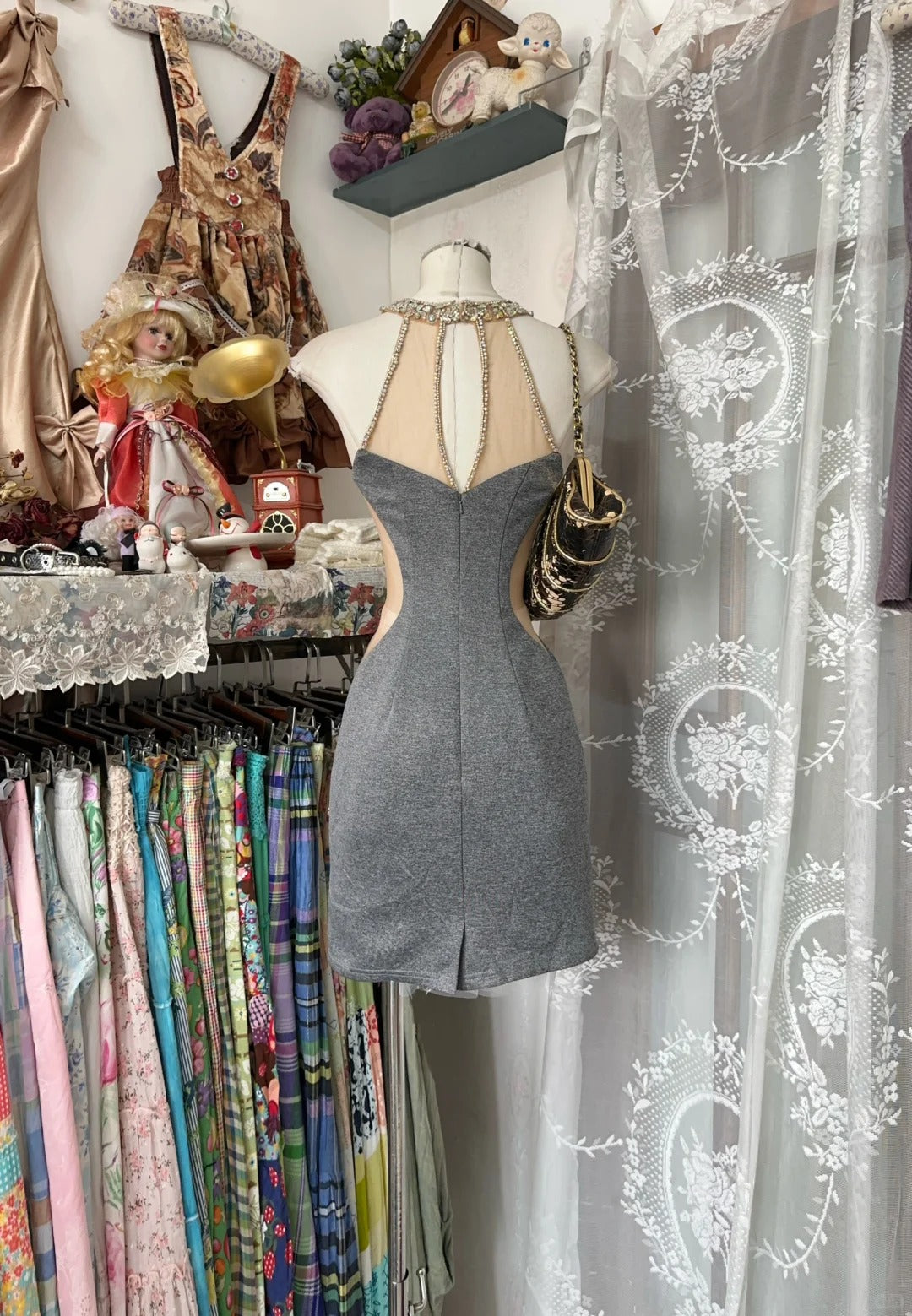 Gray Short Party Dress Cocktail Dresses Homecoming Dress cg25690