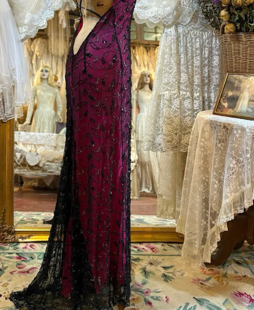 Purple Beaded Vintage Elegant Long Chiffon Prom dress Evening Dress Party Dress gh5045