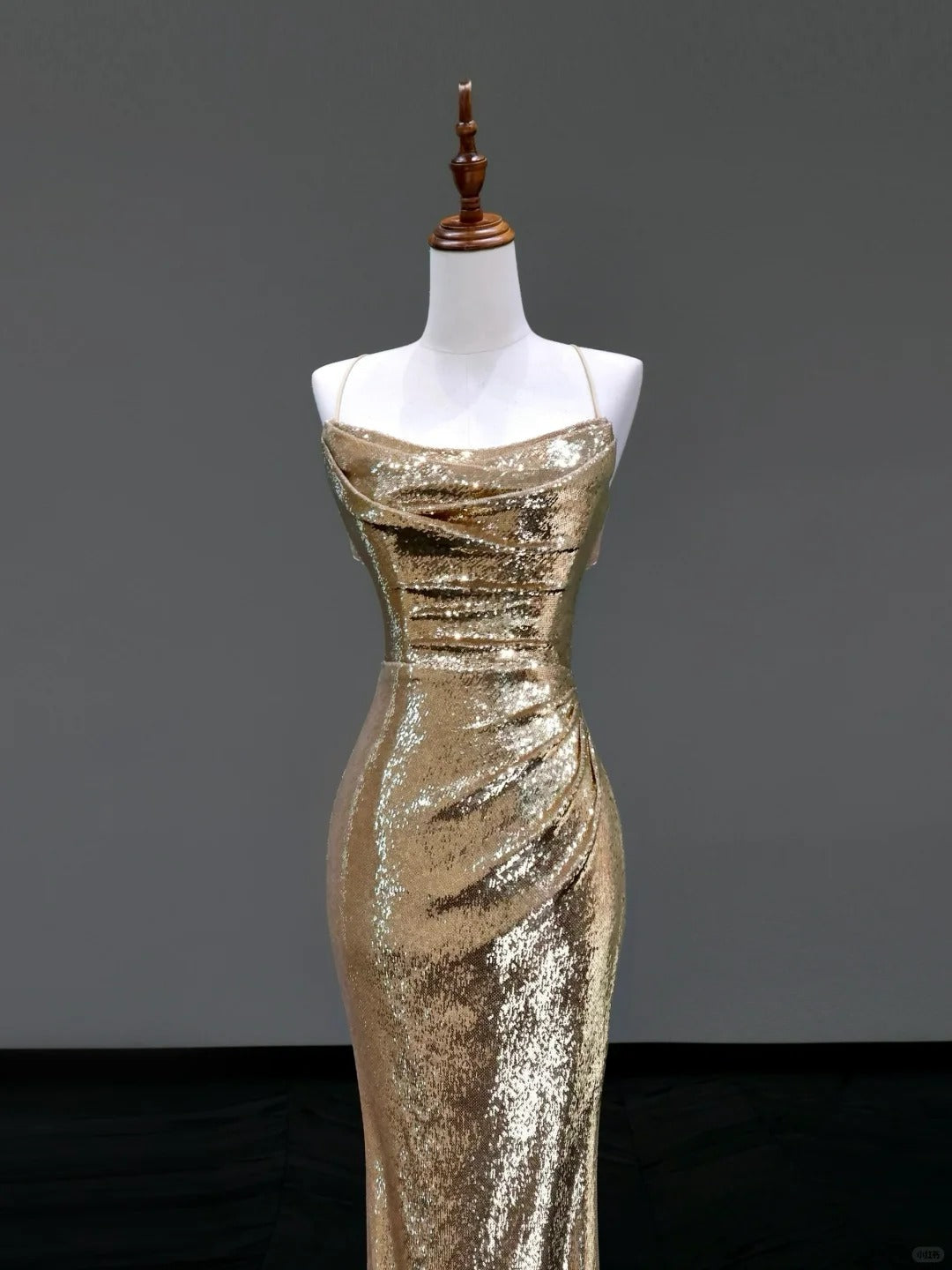 Gold elegant sequins long mermaid tight prom dress evening dress party dress gh5125