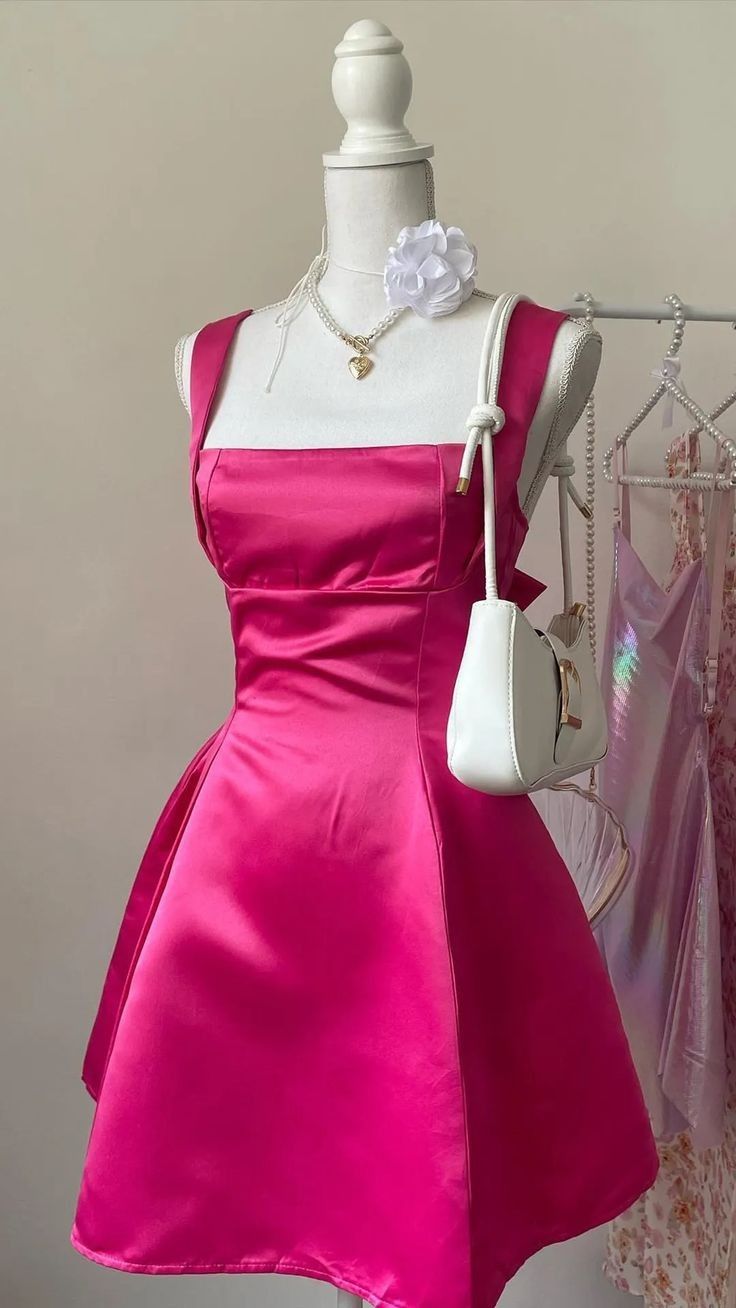 Square Neck Sleeveless Satin A-Line Mini Homecoming Dress With Bow fg5891