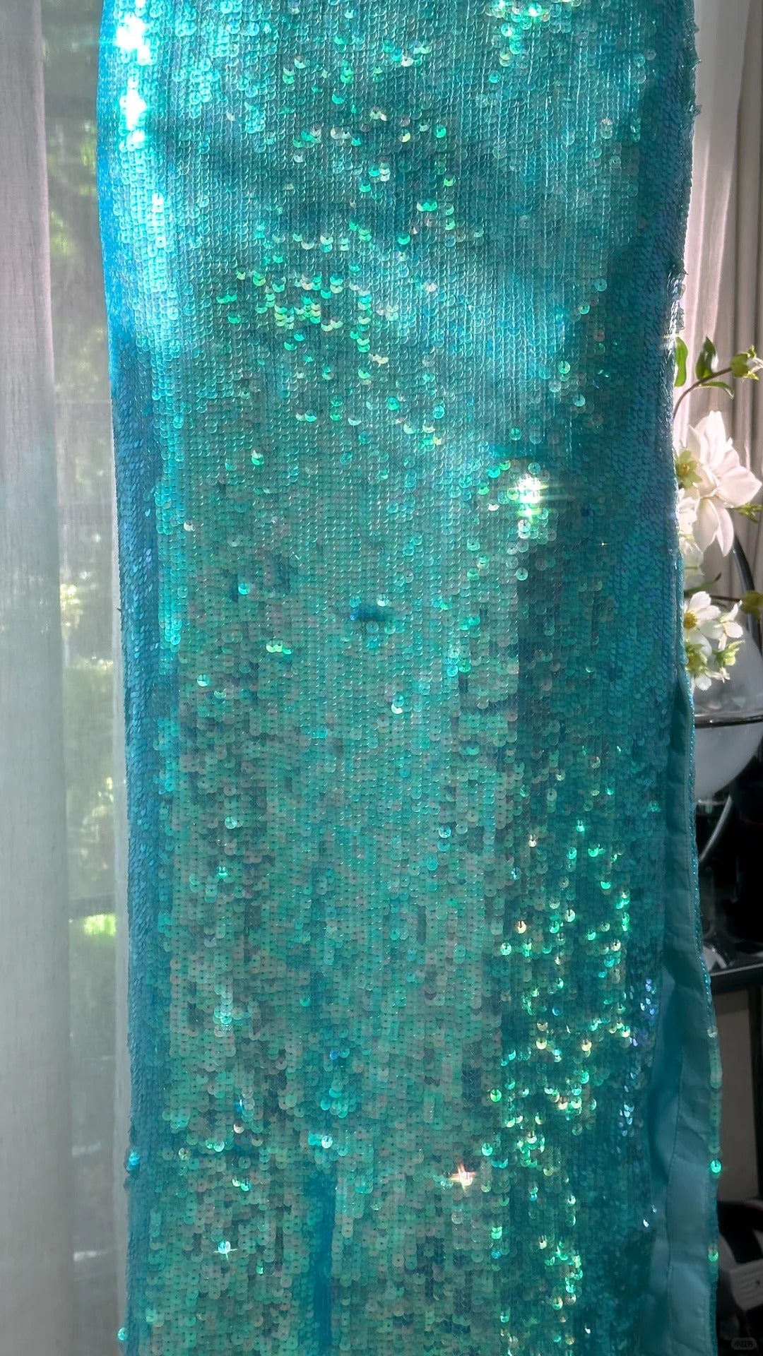 Emerald Blue Shiny Long Sequin Prom Dress Evening Dress Party Dress gh5078