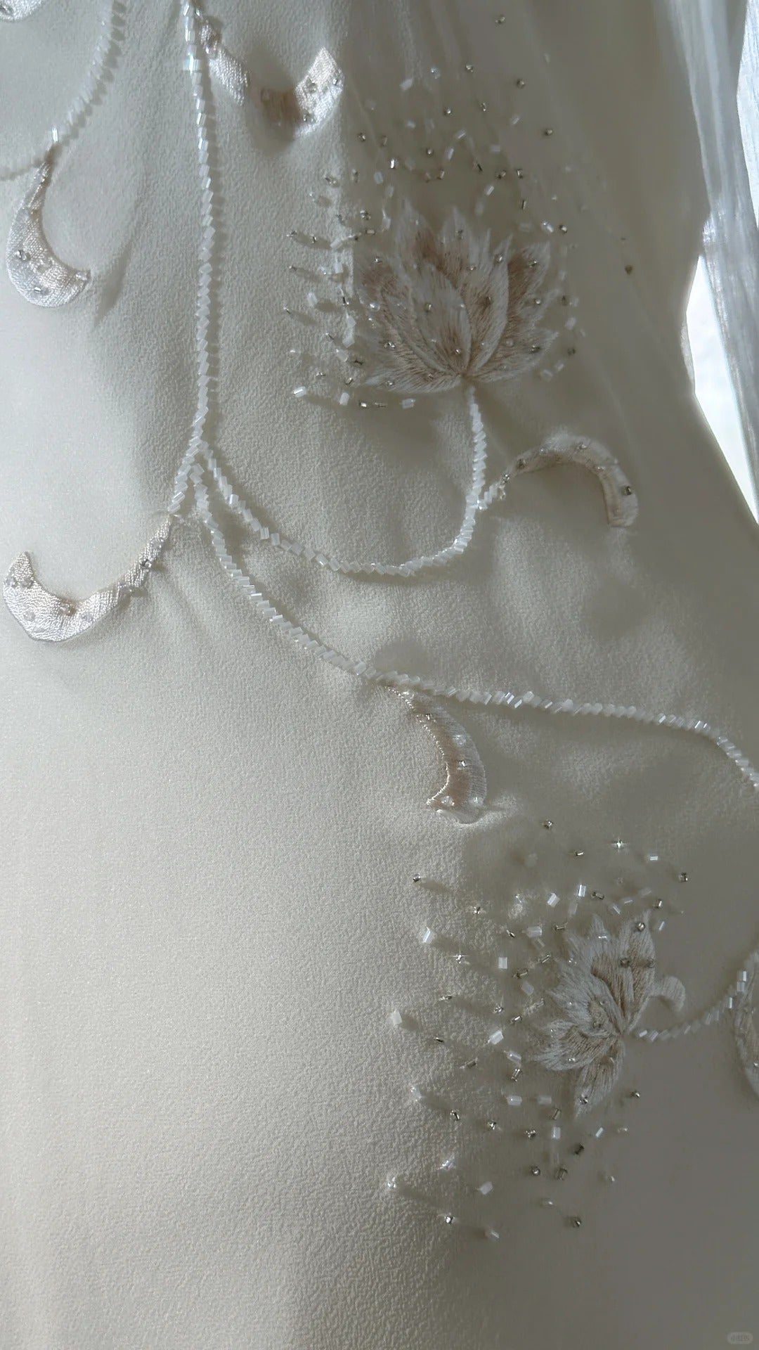 Ivory White Elegant Fashion Exquisite Floral Beading Long Chiffon Ball Gown Evening Dress Party Dress gh4006