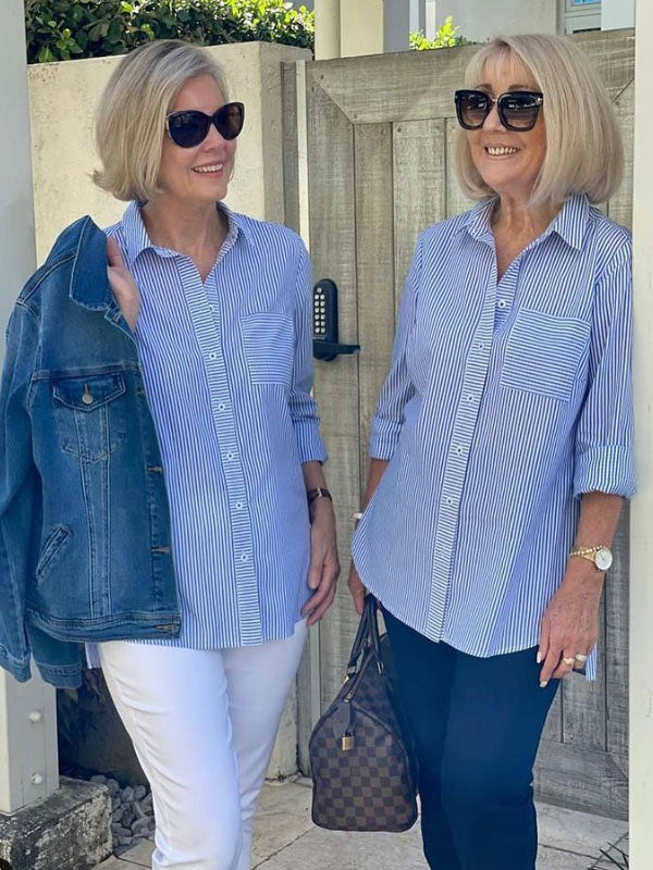 Casual Daily Striped Temperament Casual Ladies Shirt