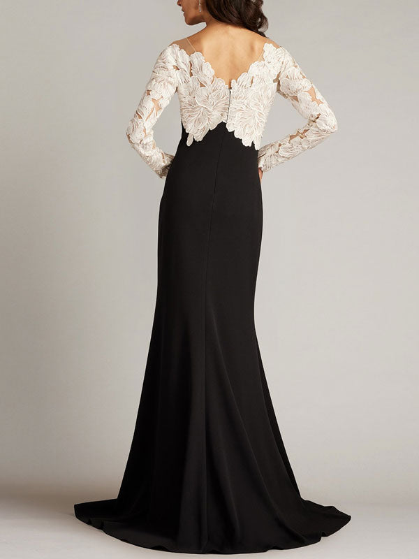 Embroidered Corset Illusion Gown