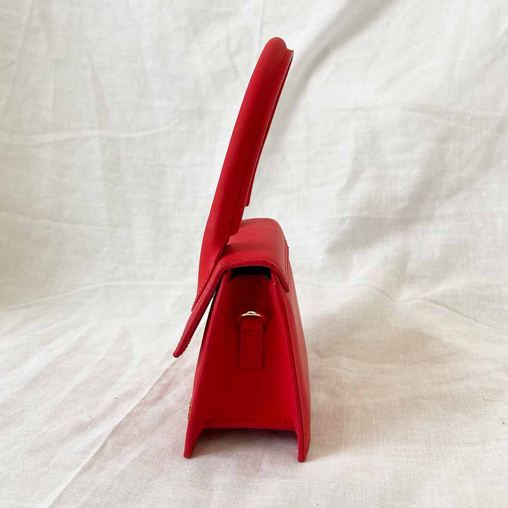 Jacquemus Red Leather Le Chiquito La Montagne Top Handle Bag