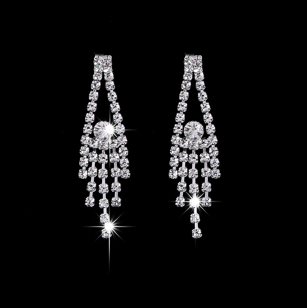 Zircon Necklace Earrings Bridal Wedding Jewelry Set