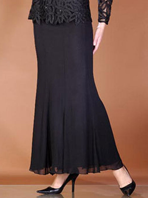 Lace Cutout Air Quality Round Neck Long Sleeve Ladies Skirt Set