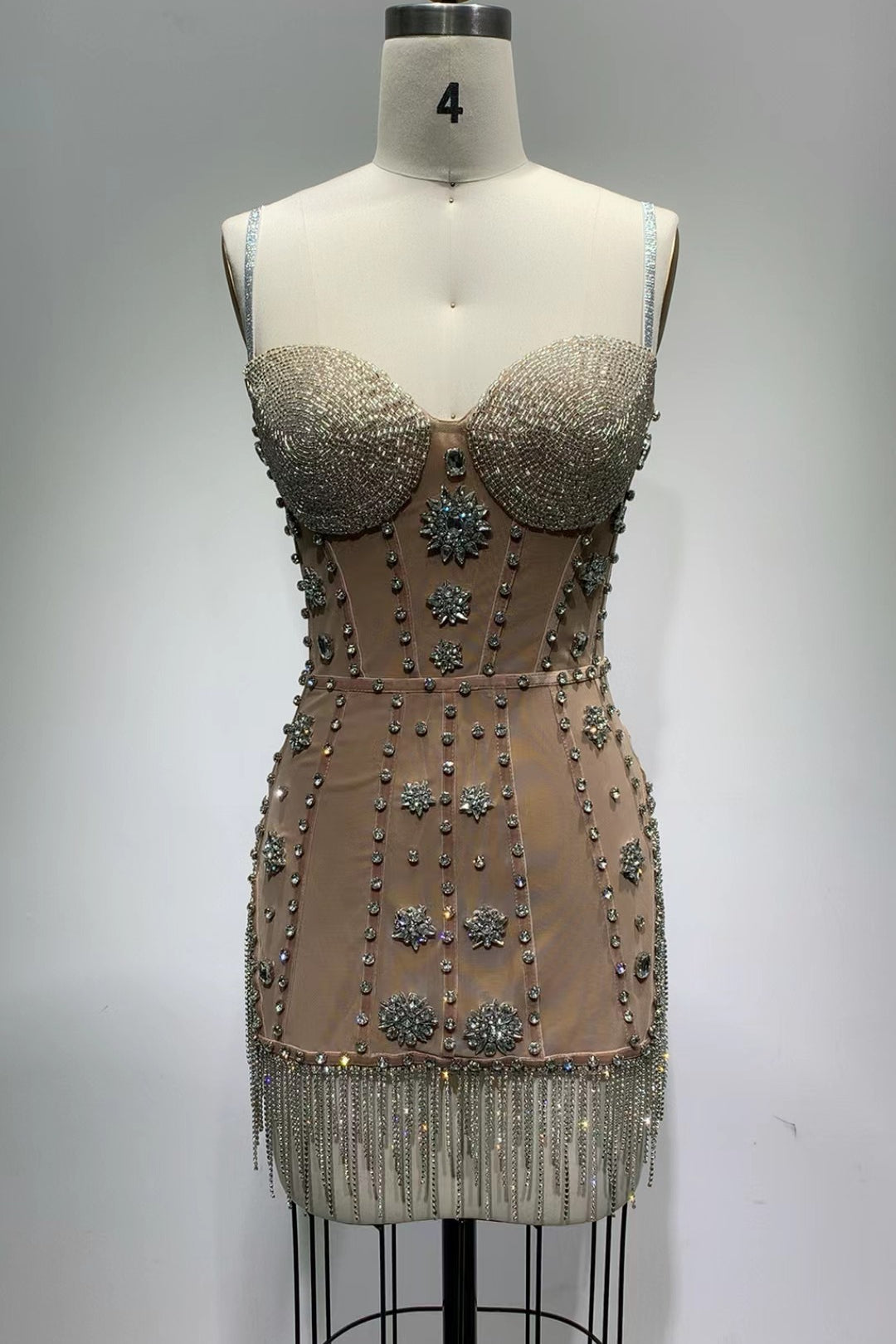 loveedsTM-Silver short strappy dress with a tube top-vx