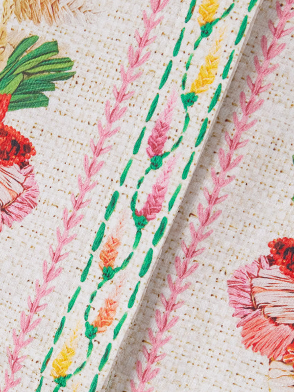 Belted Floral-print Cotton-poplin Midi Shirt Dress