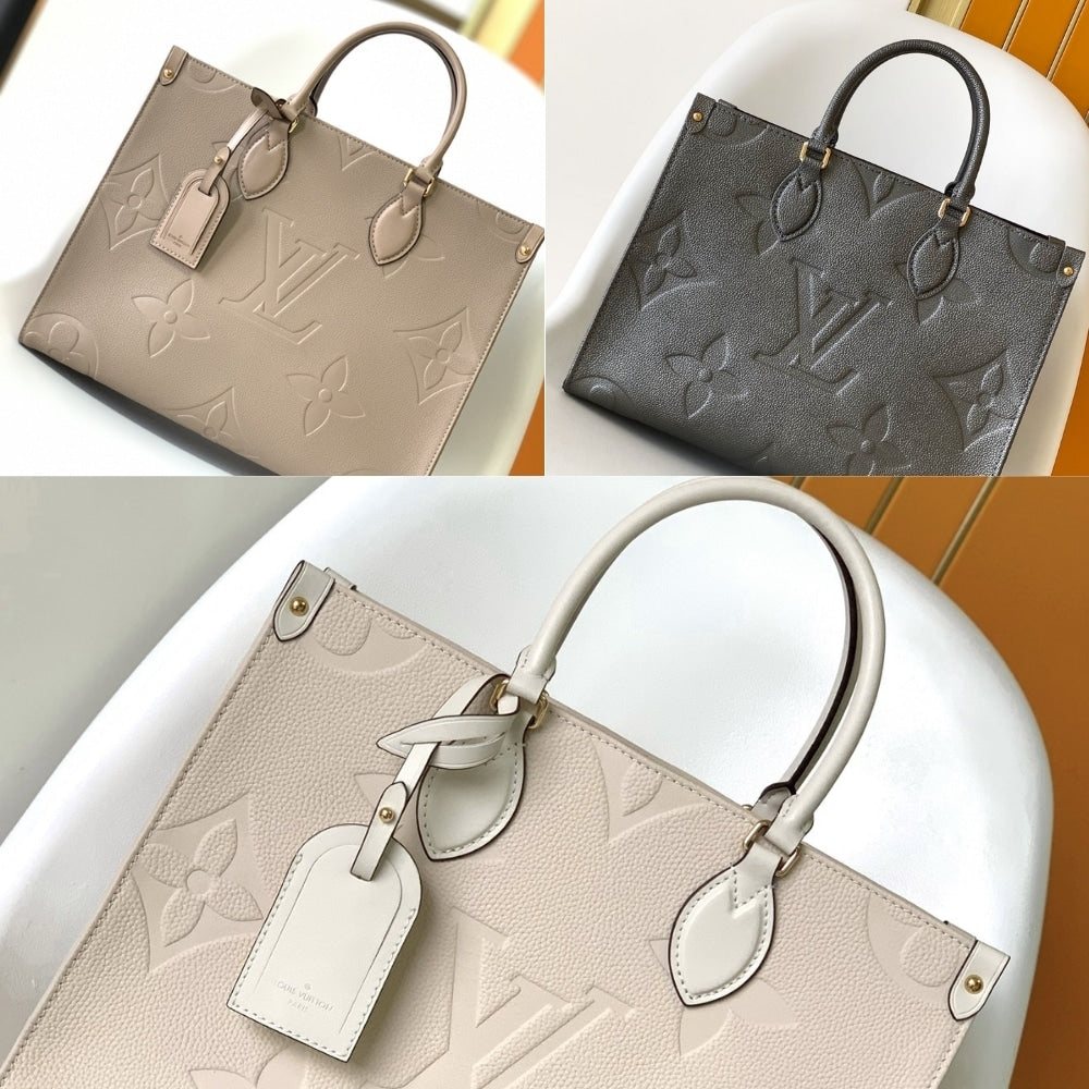 LOUIS VUITTON ONTHEGO MM MONOGRAM EMPREINTE TURTLEDOVE 35CM M45607