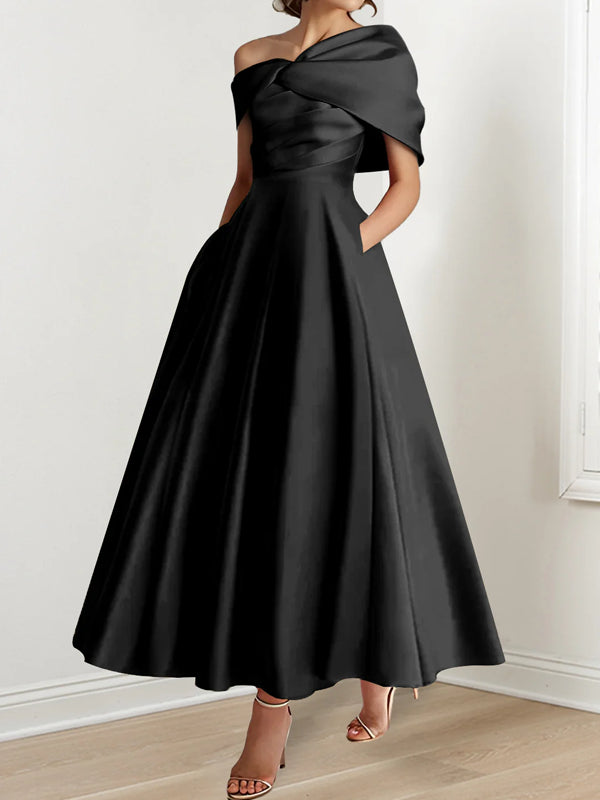A-Line/Princess Ankle-Length Sleeveless Off-the-shoulder Mother of the Bride Dresses
