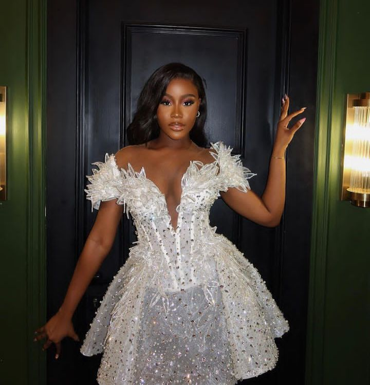 Charming White Off The Shoulder Organza Beaded Short Homecoming Dress Birthday Dress S689