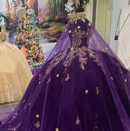 Luxury Purple Princess Quinceanera Dresses Ball Gown Sweet 16 Dress