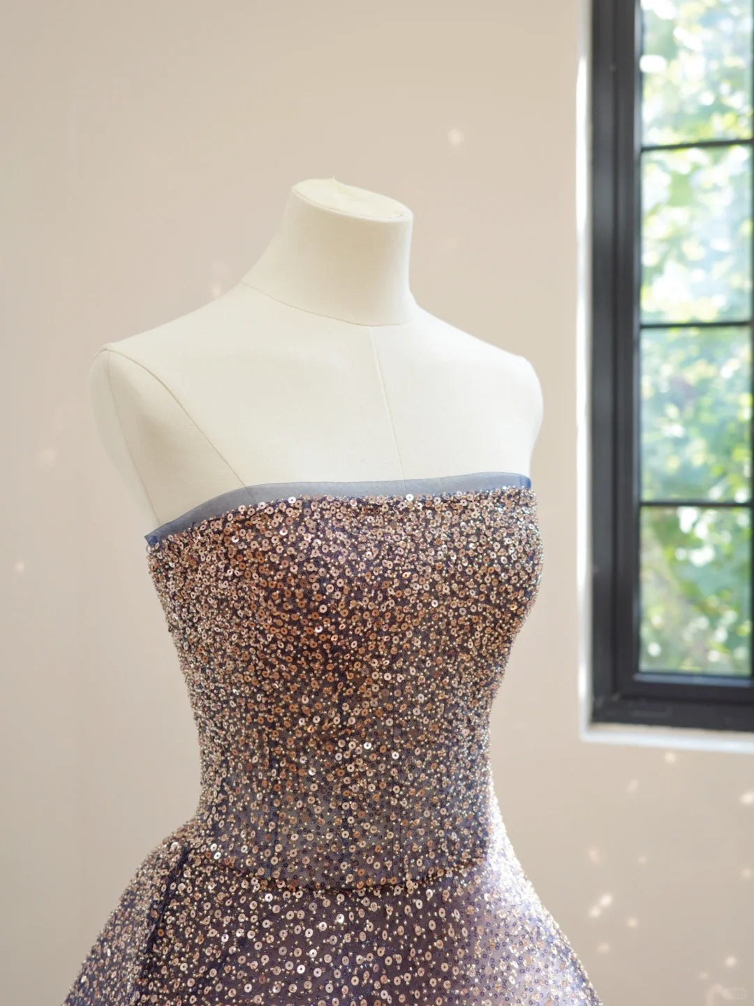 Blue Sparkle Gradient Short/Mid-Length Sequined Homecoming Dress Prom Dress gh5064