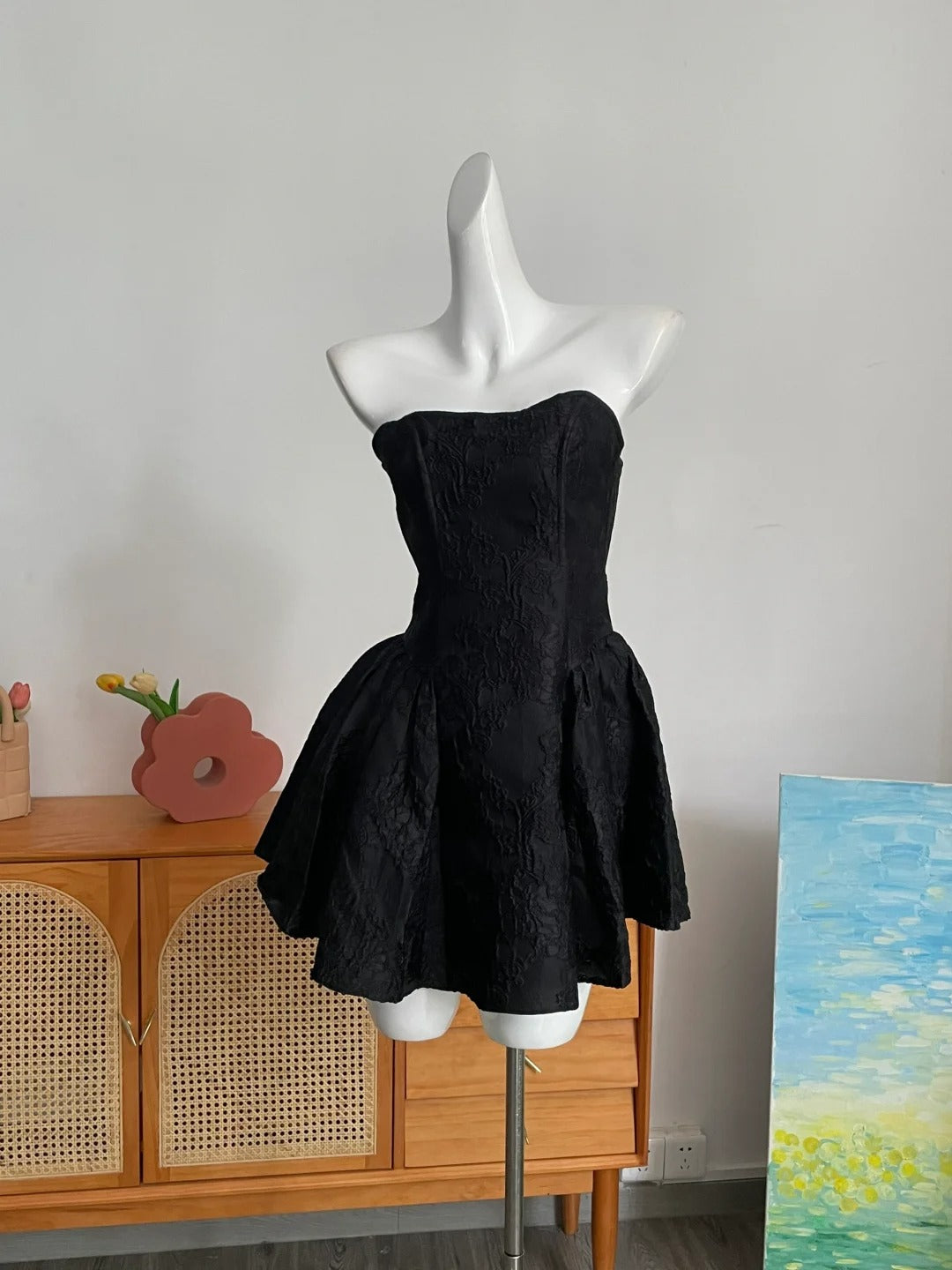 Black/Red/White Fashion Short Satin Princess Dress Homecoming Dress Birthday Party Dress Cocktail Party Dress Evening Dress Prom Dress Evening Dress gh3970