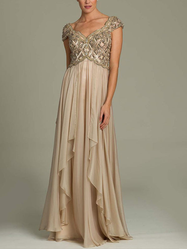 Sequin Short Sleeve Solid Color Maxi Dress