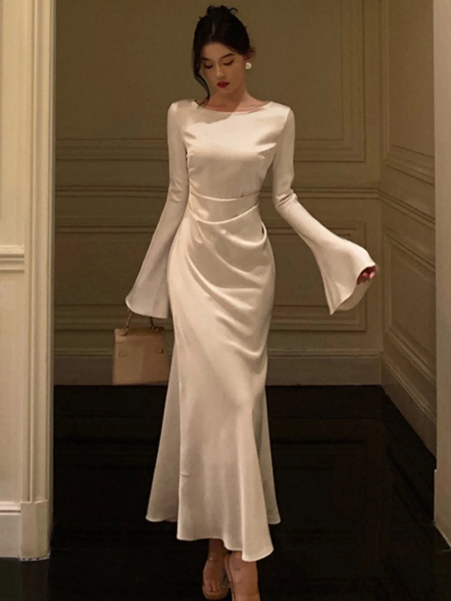 loveedsTM-French Vintage Flare Sleeve Mermaid Dress