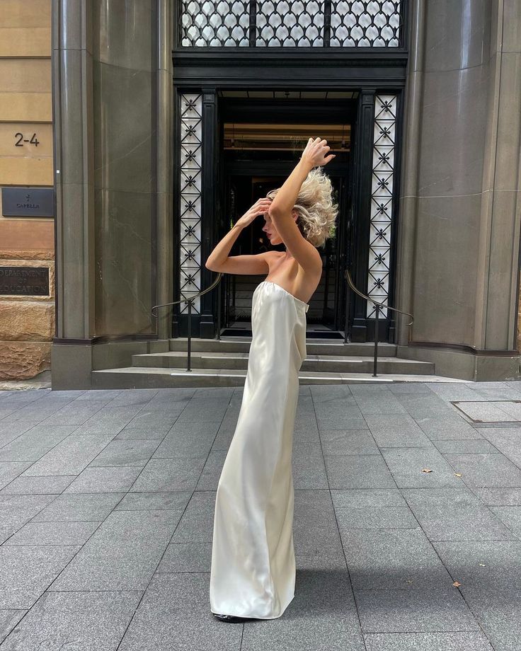 Ivory Fashion Chic Long Sexy Backless Satin prom dress Evening Dress Party Dress gh3291